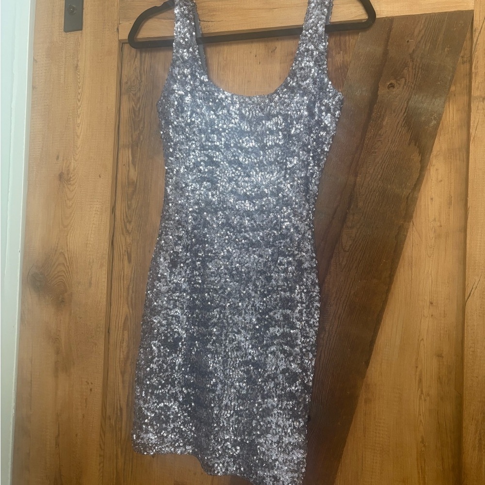TCEC Glittering Silver Mini Dress